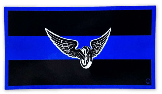 Blue Line Motorcycle Reflective Decal - FrontLine Designs, LLC