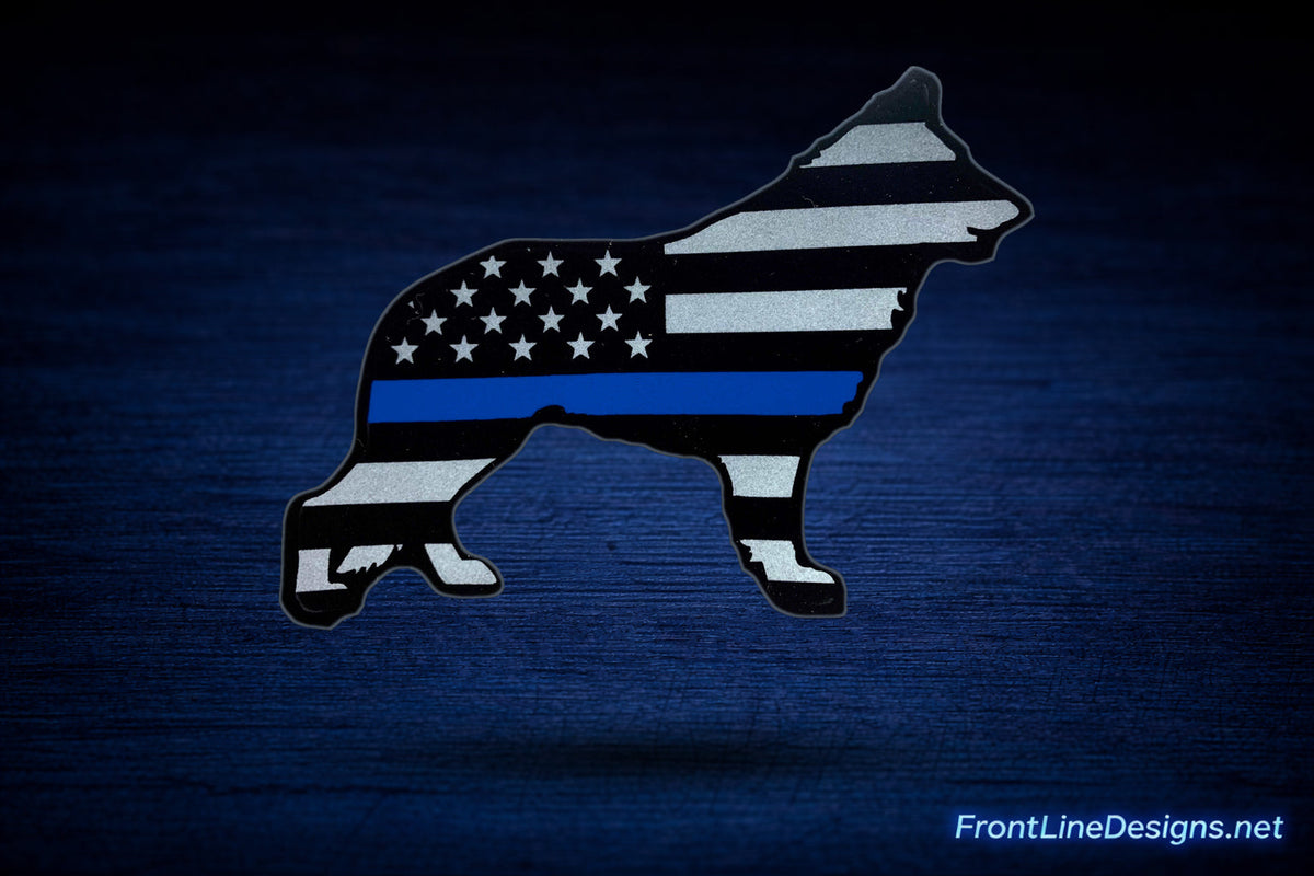 US Blue Line Flag K-9 Decal-FrontLine Designs, LLC