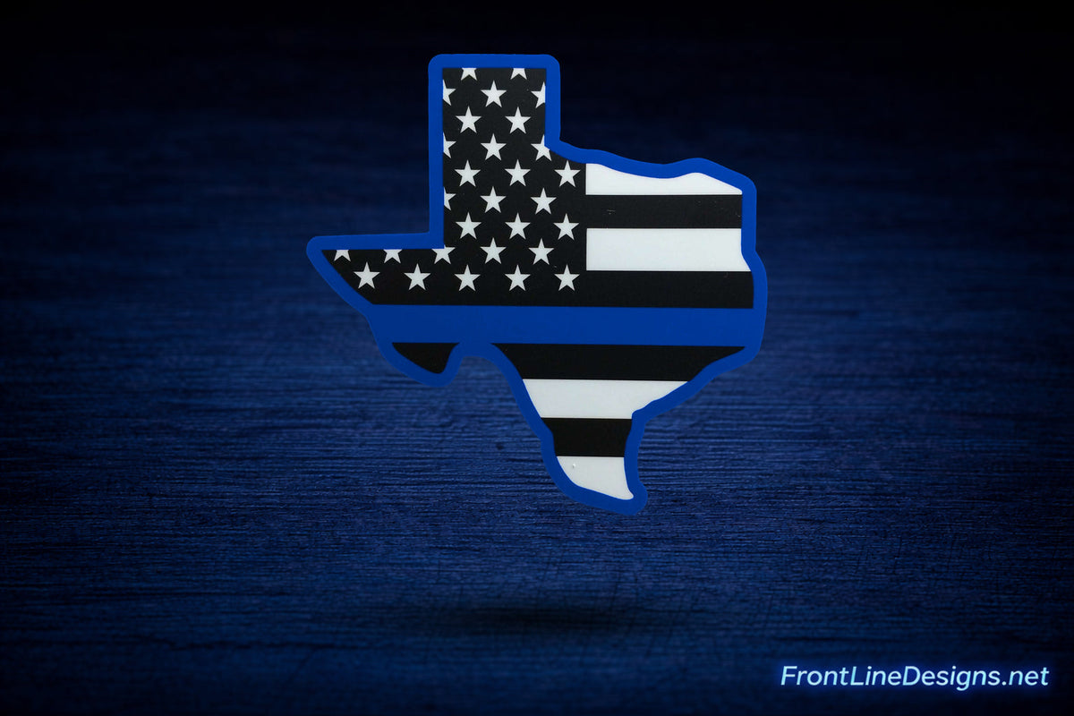 Texas US State Blue Line Decal-FrontLine Designs, LLC