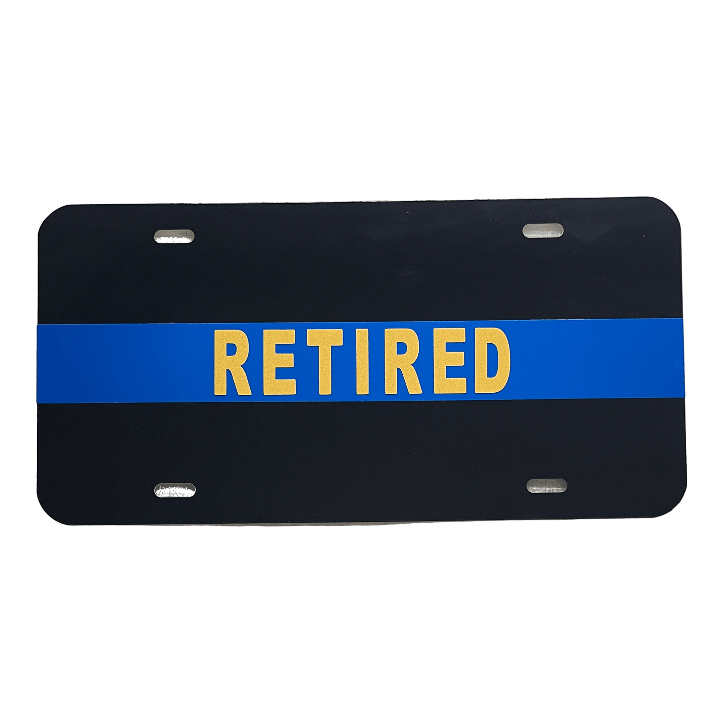 Blue Line "Retired" License Plate-FrontLine Designs, LLC