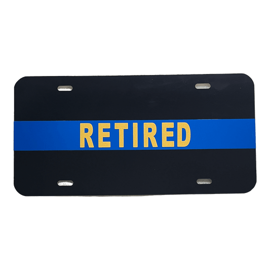 Blue Line "Retired" License Plate-FrontLine Designs, LLC