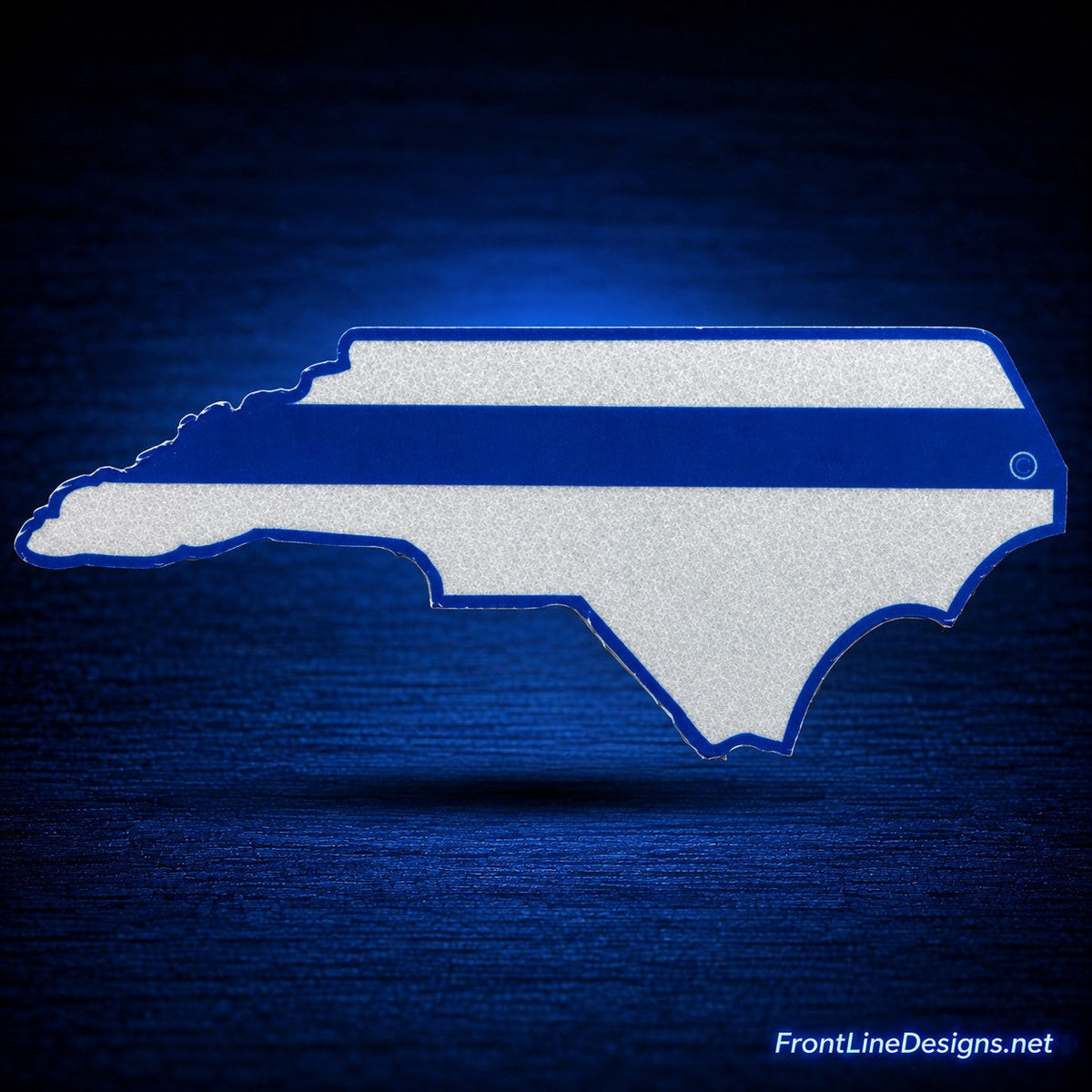 North Carolina White and Blue Line Reflective Decal — FrontLine Designs