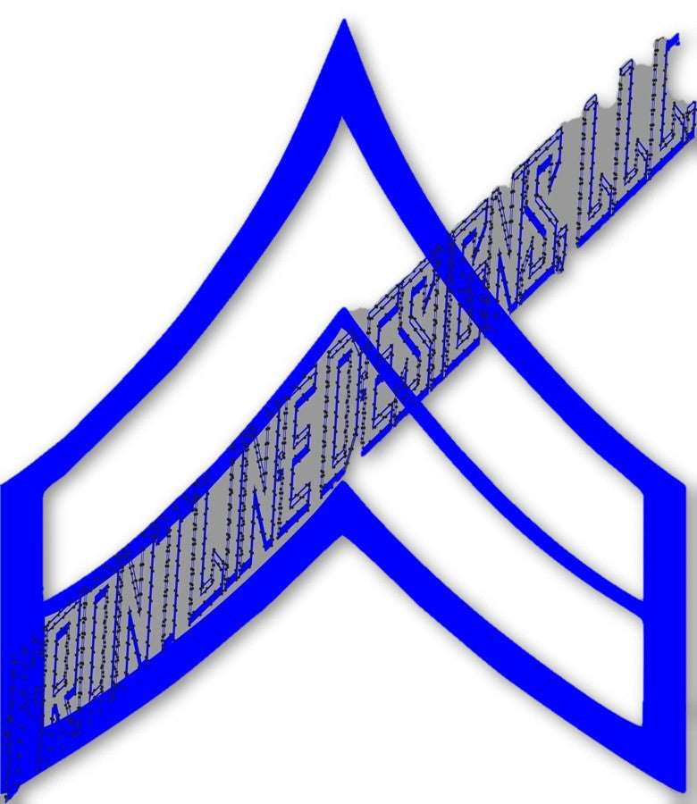 Corporal Rank Reflective Decal-FrontLine Designs, LLC