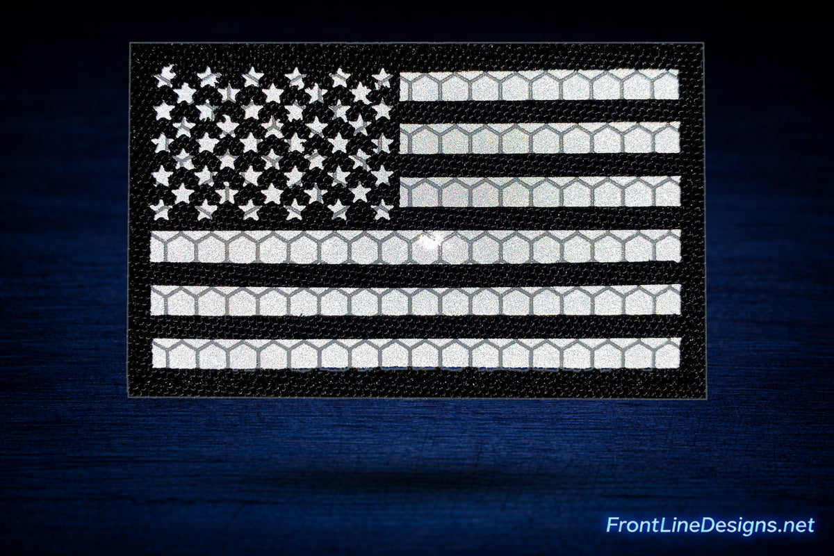 US Flag Red Line Reflective Patch-FrontLine Designs, LLC