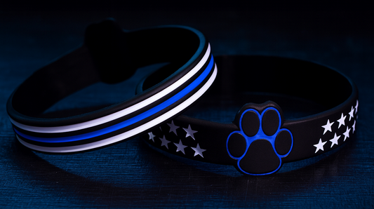 K9 US Blue Line Flag Silicone Bracelet