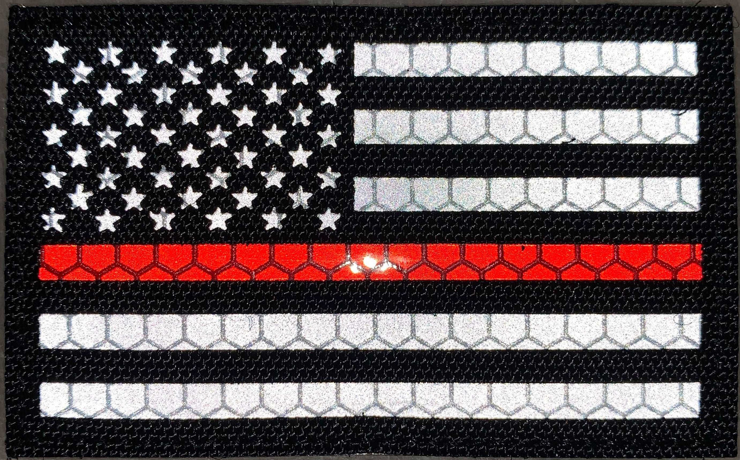 US Flag Red Line Reflective Patch