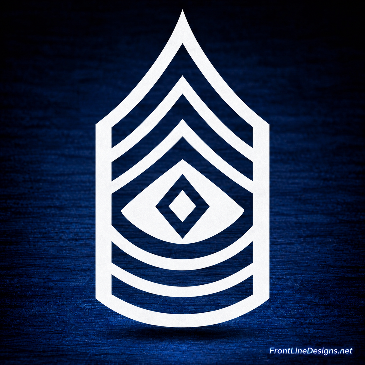 First Sergeant Rank Reflective Decal – White Reflective – FrontLine Designs