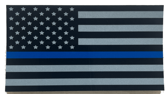US Flag Blue Line Reflective Decal-FrontLine Designs, LLC