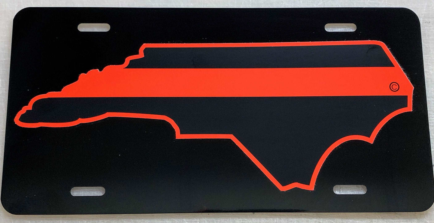 North Carolina State Red Line License Plate-FrontLine Designs, LLC