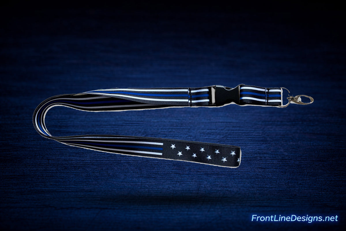 US Blue Line Flag Lanyard-FrontLine Designs, LLC