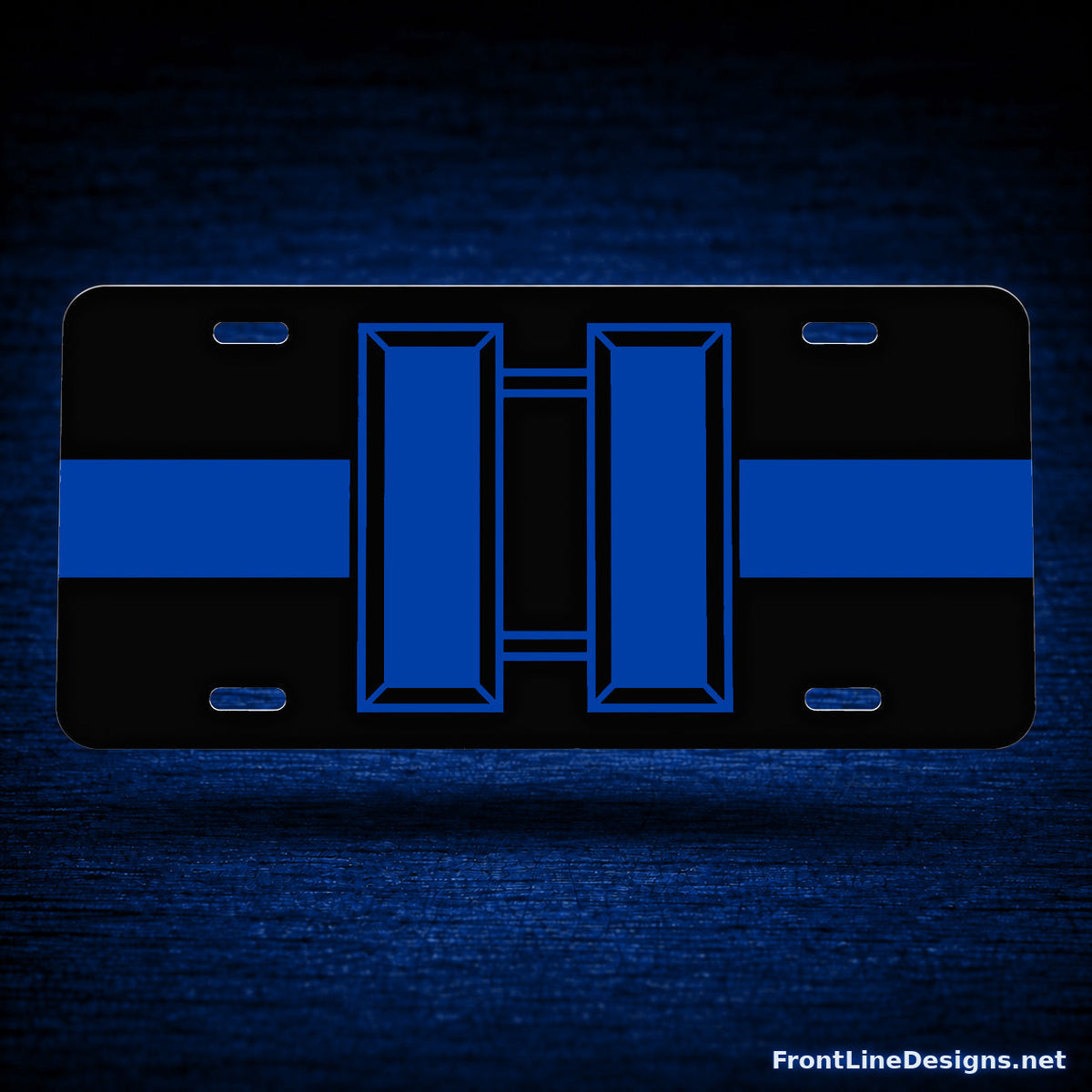 Blue Line Captain License Plate