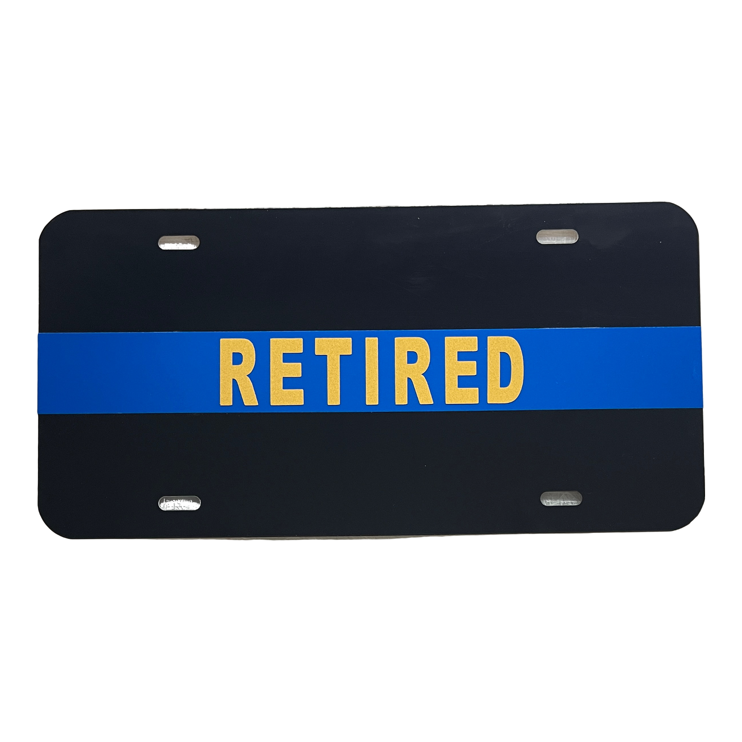 Blue Line "Retired" License Plate-FrontLine Designs, LLC 