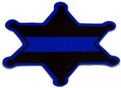 6-Point Blue Line Sheriff's Badge Decal-FrontLine Designs, LLC