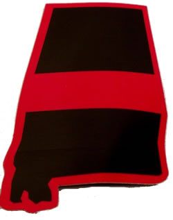 Alabama State Red Line Decal-FrontLine Designs, LLC
