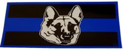 Blue Line Grey K-9 Head Decal-FrontLine Designs, LLC 