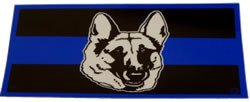Blue Line Grey K-9 Head Decal-FrontLine Designs, LLC