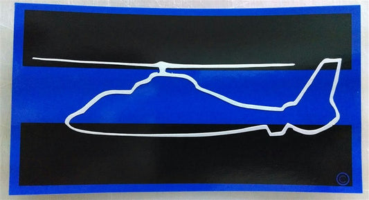 Blue Line Helicopter Pilot Reflective Decal-FrontLine Designs, LLC