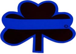 Blue Line Shamrock Reflective Decal-FrontLine Designs, LLC 