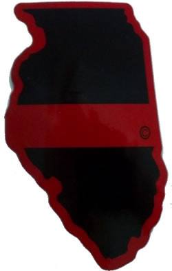 Illinois State Red Line Decal-FrontLine Designs, LLC