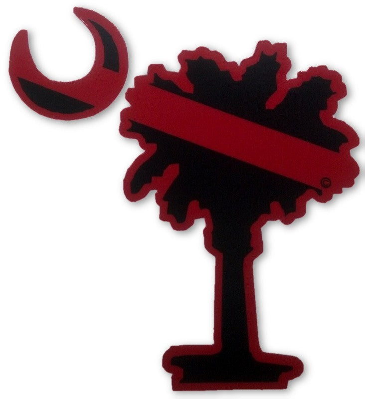 Red Line Palmetto Tree Decal BOGO-FrontLine Designs, LLC 