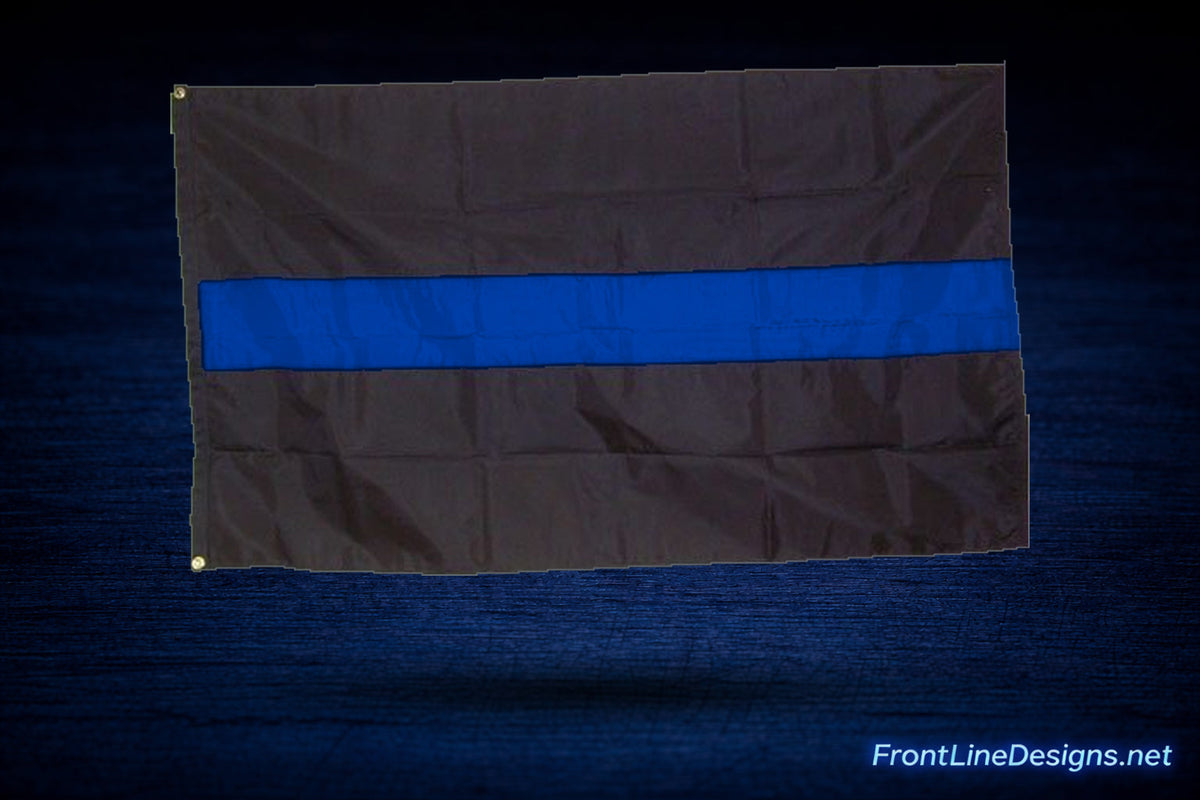 Blue Line Nylon Casket / Ex-Large Outdoor Flag-FrontLine Designs, LLC