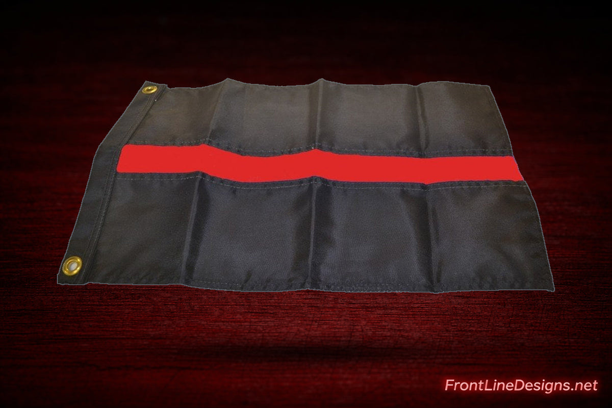 Red Line Nylon Casket Flag-FrontLine Designs, LLC