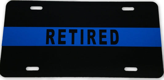 Blue Line "Retired" License Plate-FrontLine Designs, LLC