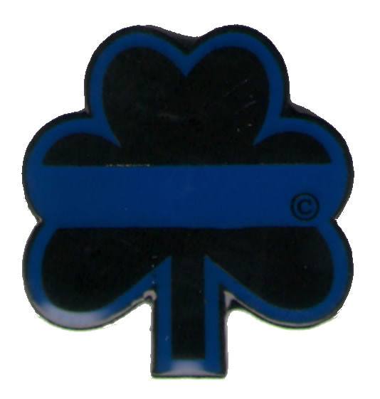 Blue Line Shamrock Lapel Pin / Tie Tack-FrontLine Designs, LLC 