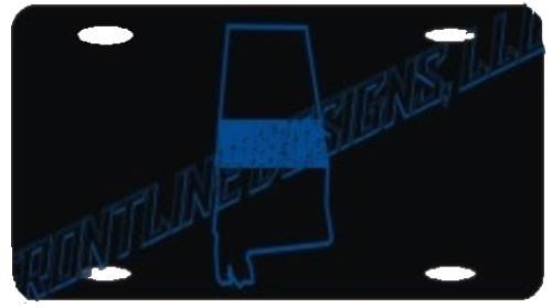 Alabama State Blue Line License Plate-FrontLine Designs, LLC