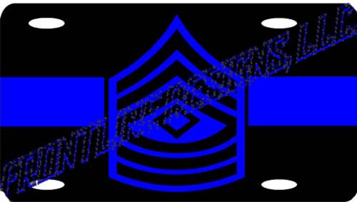 Blue Line 1st Sergeant License Plate-FrontLine Designs, LLC