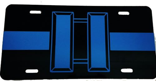 Blue Line Captain License Plate-FrontLine Designs, LLC 