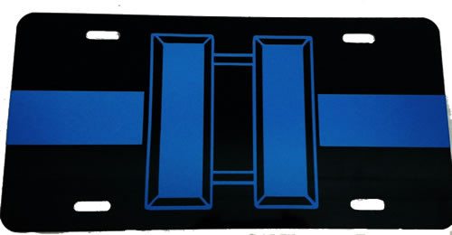 Blue Line Captain License Plate-FrontLine Designs, LLC