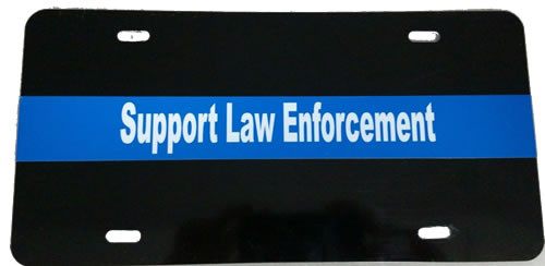 Blue Line Civilian License Plate-FrontLine Designs, LLC