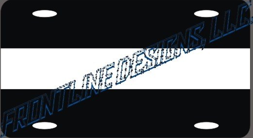 White Line Reflective License Plate-FrontLine Designs, LLC