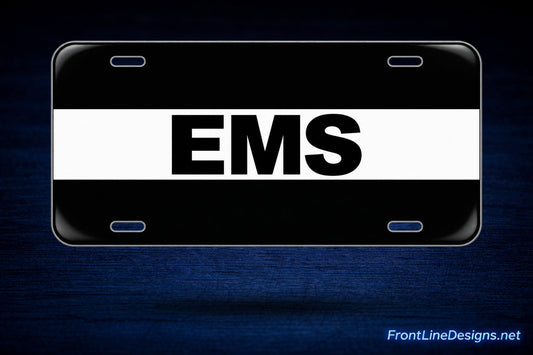 White Line Reflective License Plate-FrontLine Designs, LLC