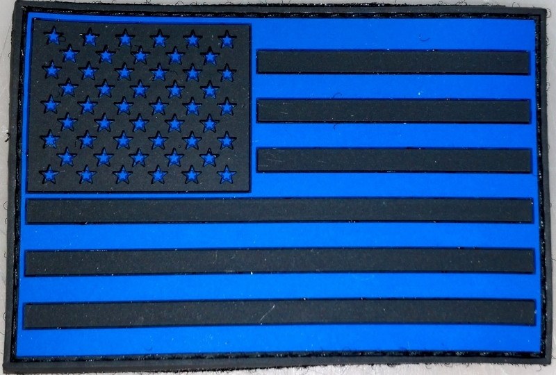 Blue Line US Flag 2D Subdued Patch-FrontLine Designs, LLC 