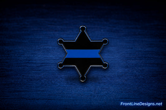 6-Point Sheriff's Badge Lapel Pin on matching textured background