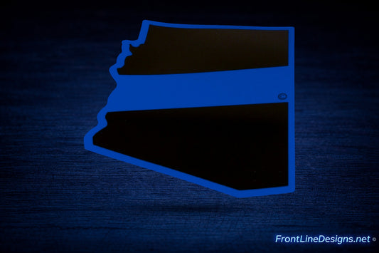 Arizona State Blue Line Decal on matching textured background