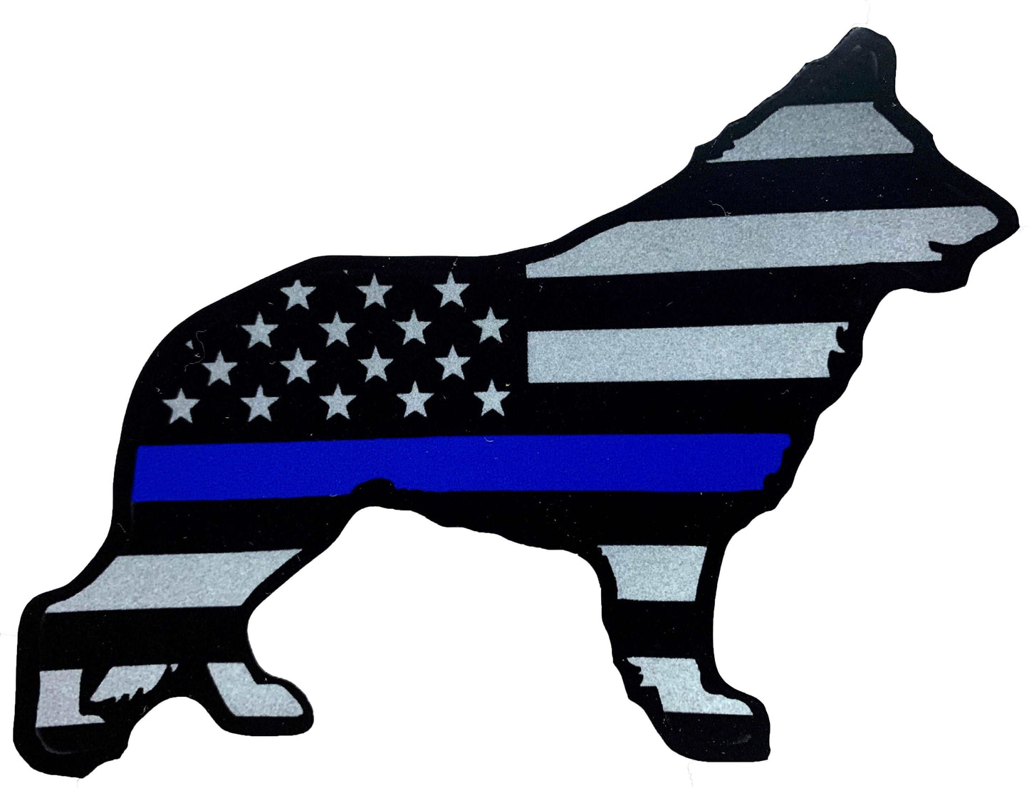 US Blue Line Flag K-9 Decal