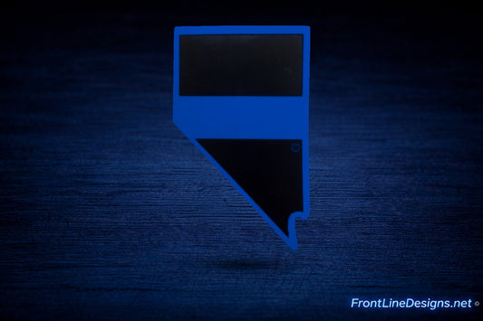 Nevada Blue Line Reflective Decal on matching textured background