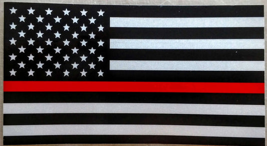 Red Line US Flag Reflective Decal
