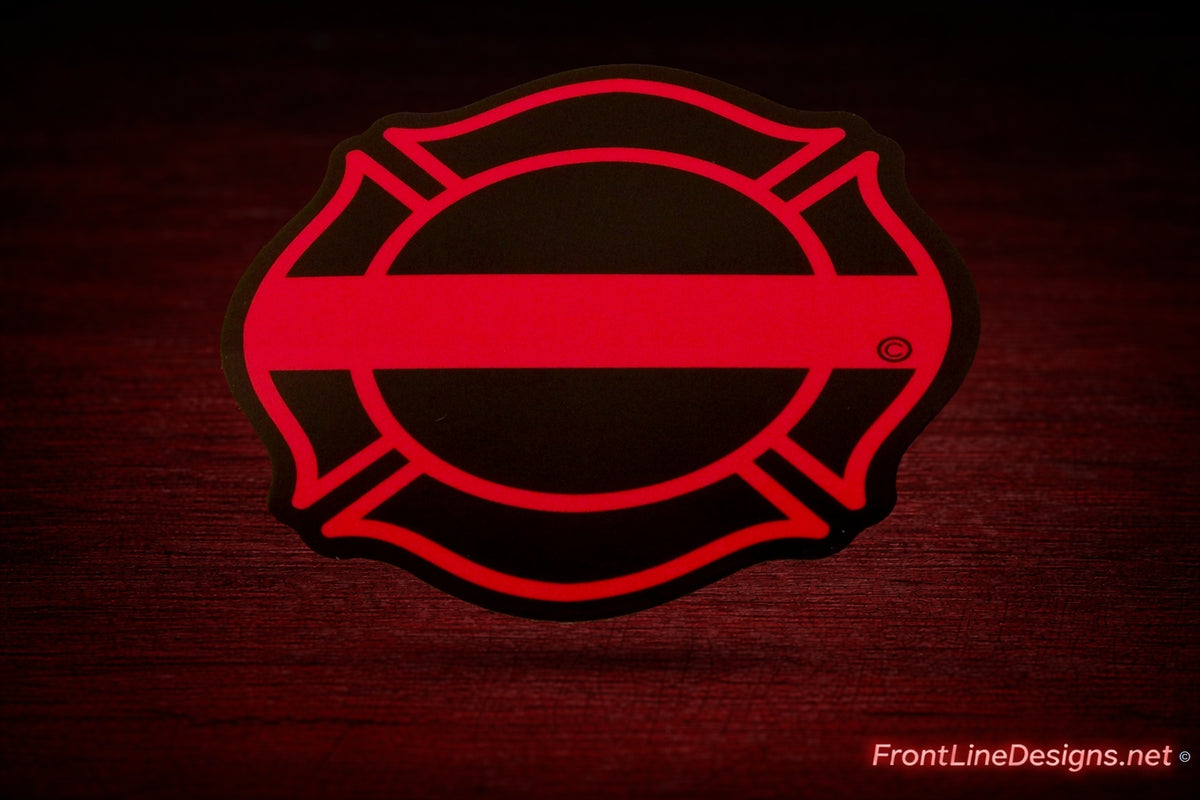 Red Line Maltese Decal on matching textured background