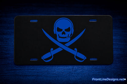 Operator Reflective License Plate on matching textured background