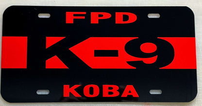 Blue Line K-9 License Plate-FrontLine Designs, LLC 