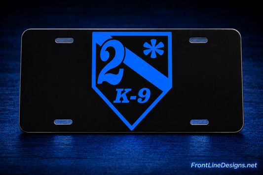 2-asterisk K-9 reflective aluminum license plate