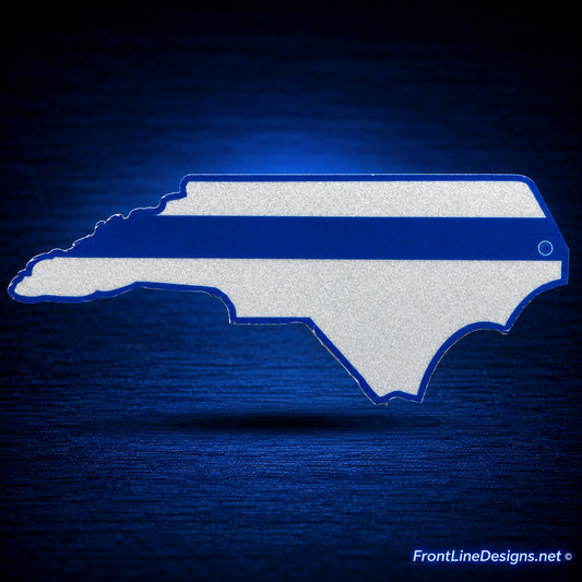 North Carolina White and Blue Line Reflective Decal