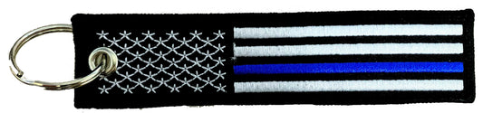 US Blue Line Embroidered Key Chain-FrontLine Designs, LLC 