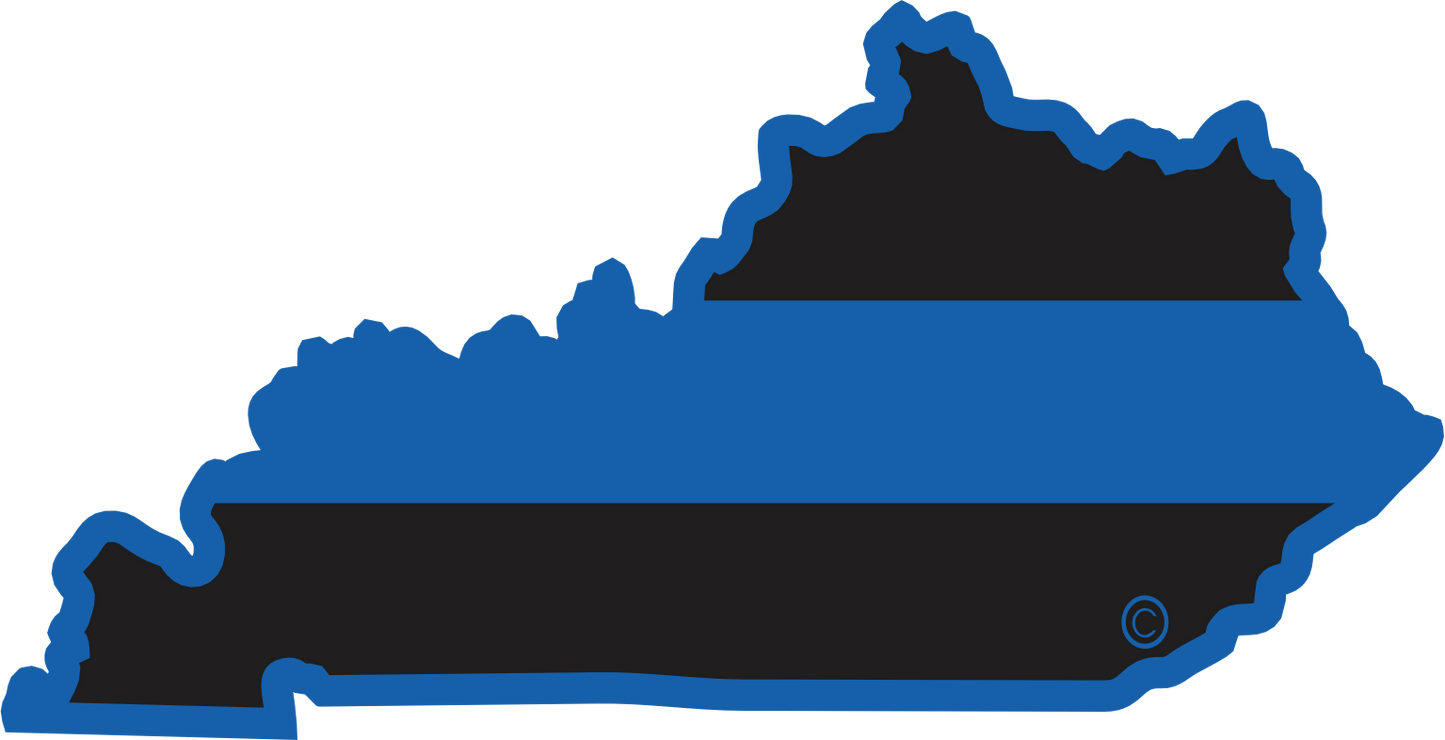 Kentucky State Blue Line Decal-FrontLine Designs, LLC 