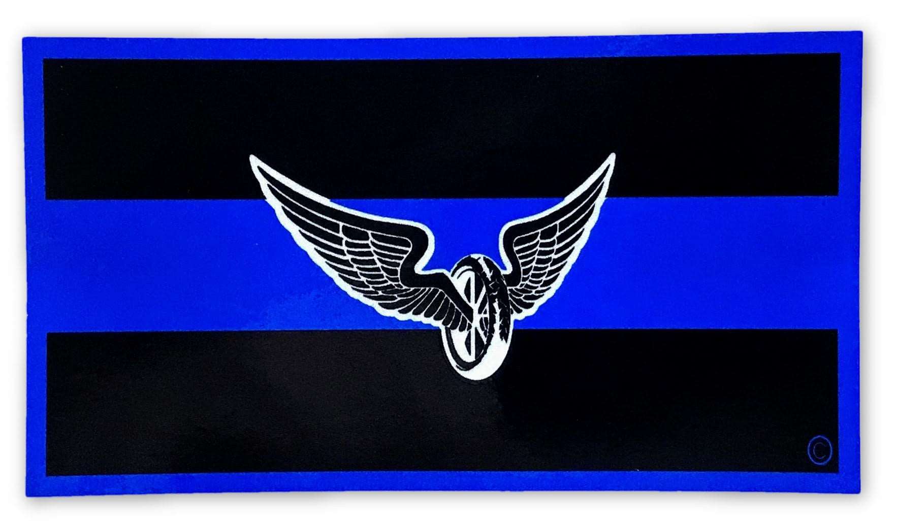 Blue Line Motorcycle Reflective Decal-FrontLine Designs, LLC 