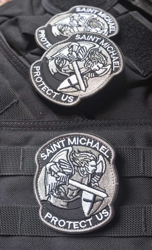 Saint Michael Protect Us Patch-FrontLine Designs, LLC 